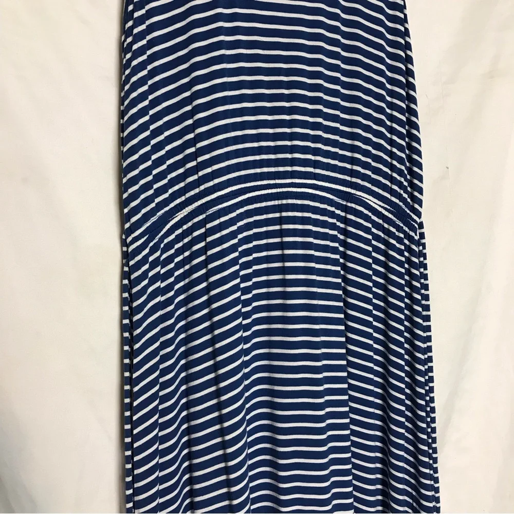 J. Crew Striped Waist Tie Maxi Dress Womens Size S Beach Preppy Coastal Nautical